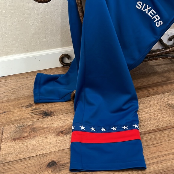Rare Nike NBA Philadelphia 76ers Warm Up Pants with snap on open & close bottoms - Picture 5 of 8